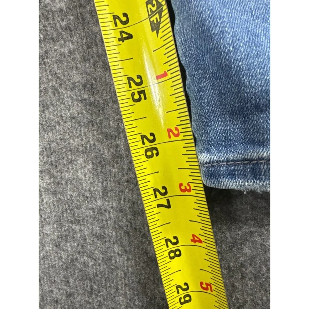 7 For All Mankind Skinny Jeans Womens 28 Blue Stretch Denim Mid Rise Button Fly